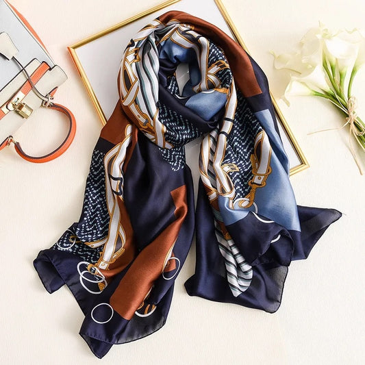 Luxury brand women silk scarves