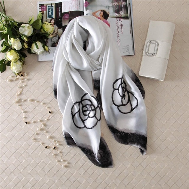 Luxury brand women silk scarves