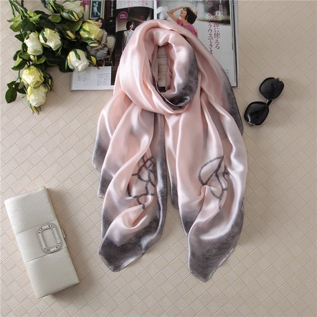 Luxury brand women silk scarves