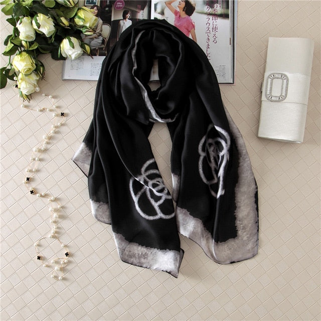 Luxury brand women silk scarves