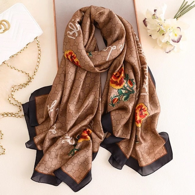 Luxury brand women silk scarves