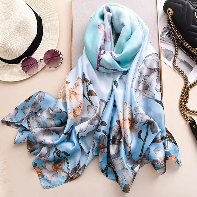 Luxury brand women silk scarves