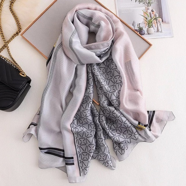 Luxury brand women silk scarves