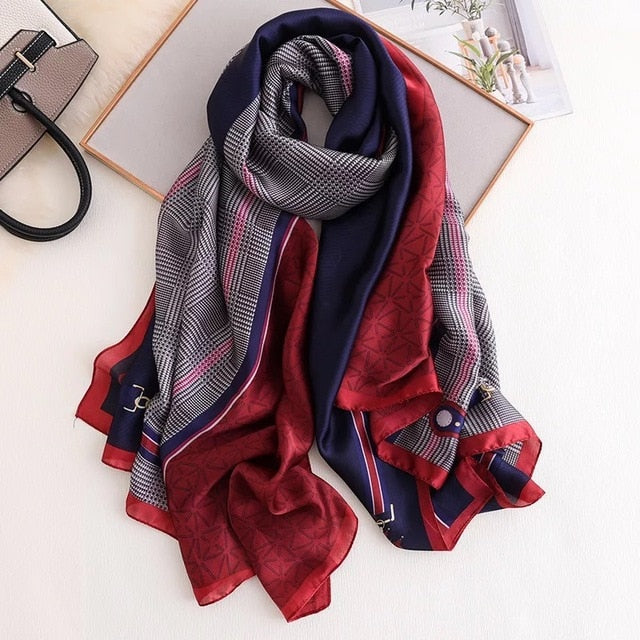 Luxury brand women silk scarves