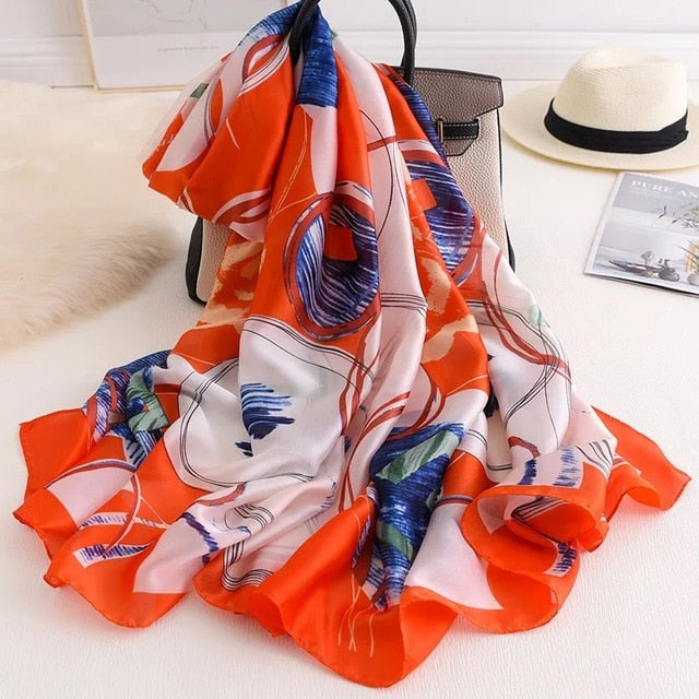 Luxury brand women silk scarves