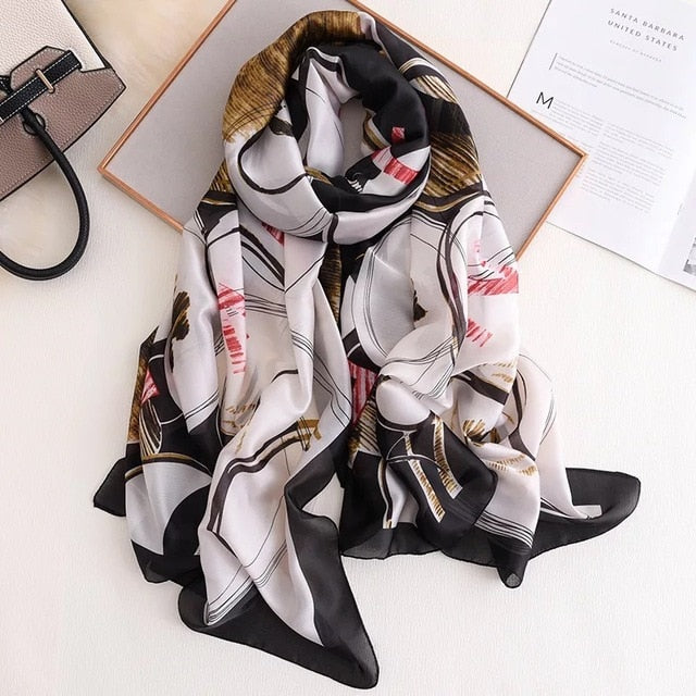 Luxury brand women silk scarves