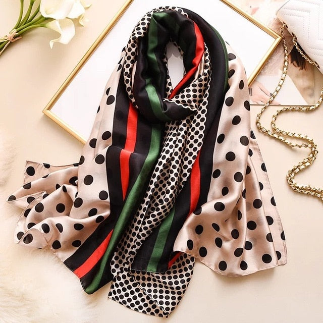 Luxury brand women silk scarves