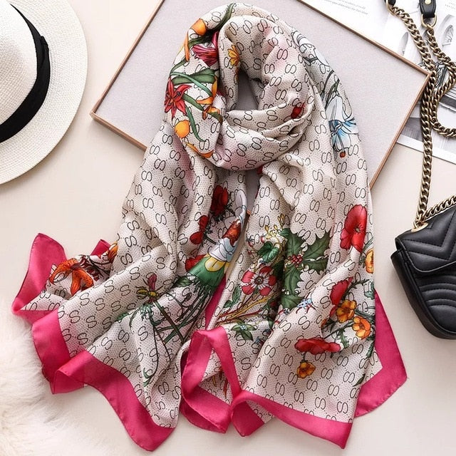 Luxury brand women silk scarves