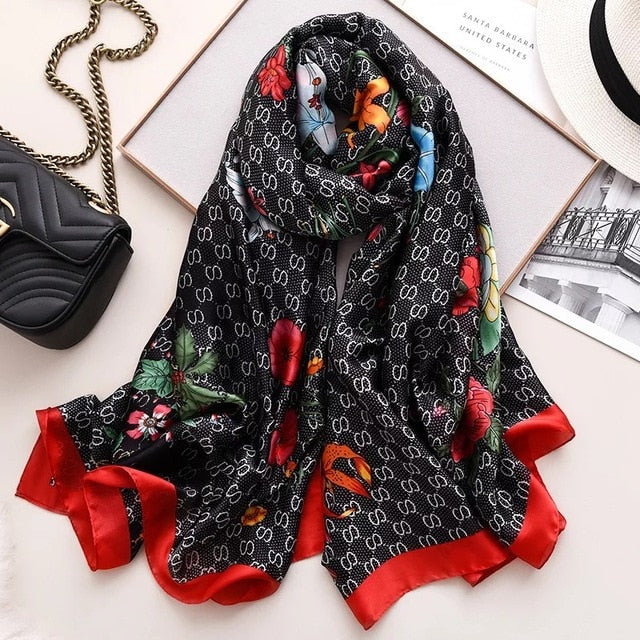 Luxury brand women silk scarves