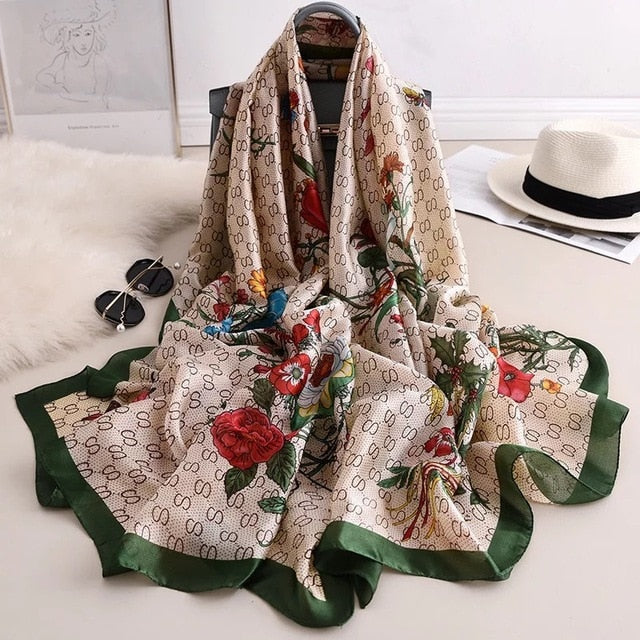 Luxury brand women silk scarves