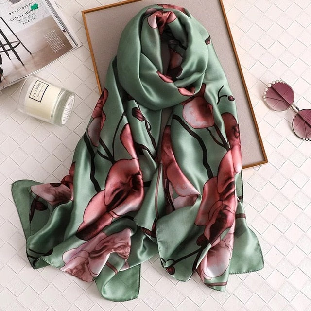 Luxury brand women silk scarves