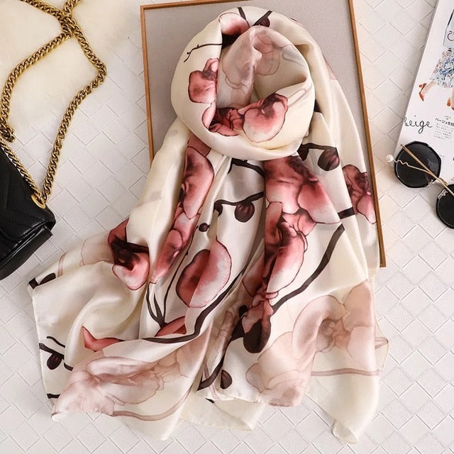 Luxury brand women silk scarves