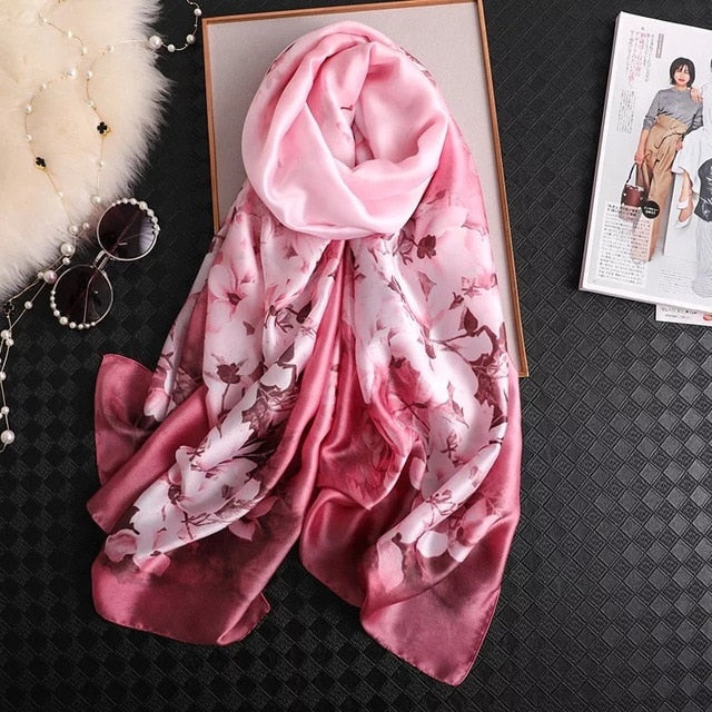 Luxury brand women silk scarves