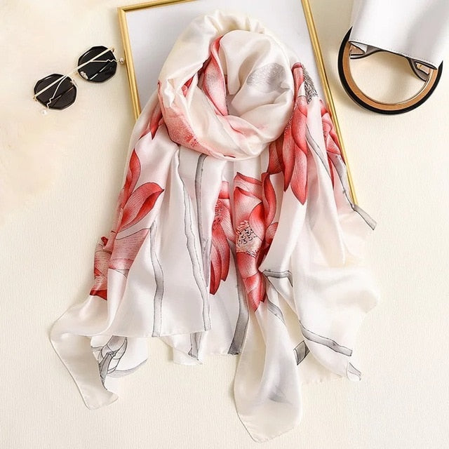 Luxury brand women silk scarves