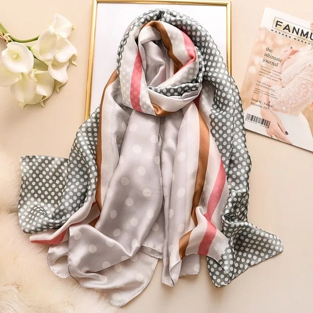 Luxury brand women silk scarves