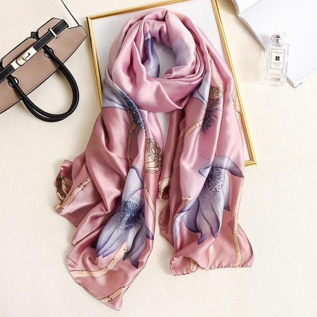 Luxury brand women silk scarves