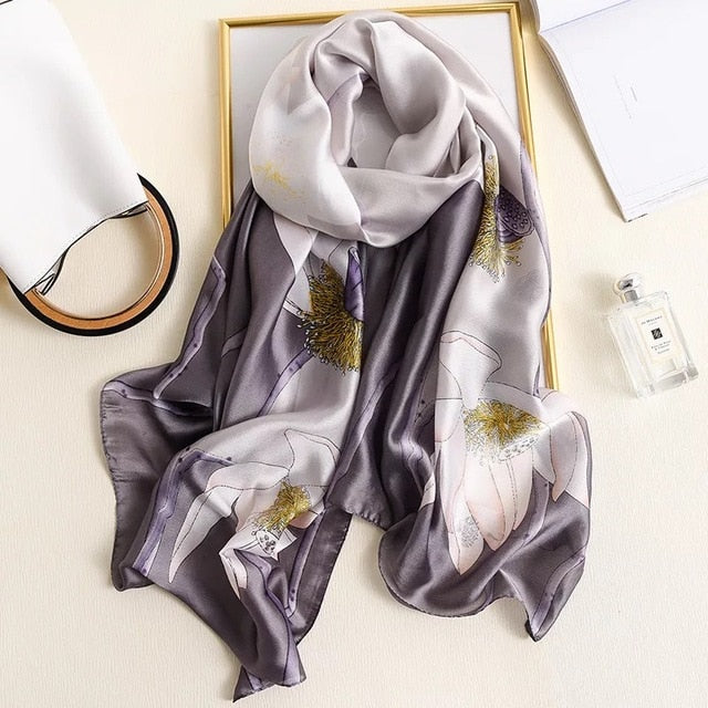 Luxury brand women silk scarves