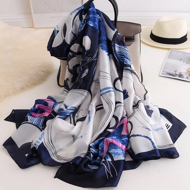 Luxury brand women silk scarves