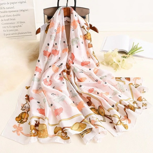 Luxury brand women silk scarves