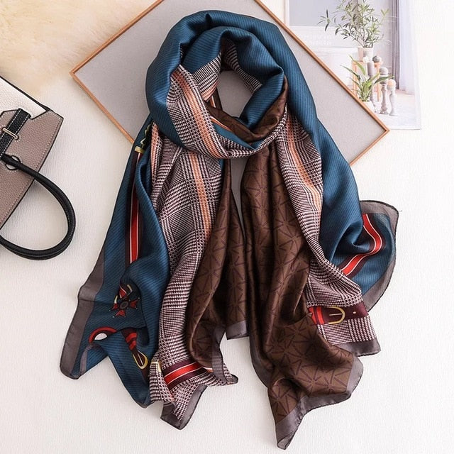 Luxury brand women silk scarves