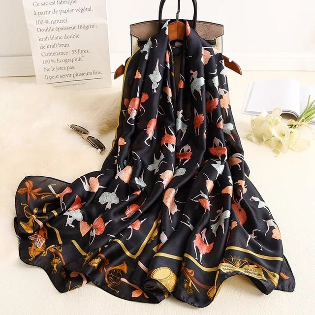 Luxury brand women silk scarves