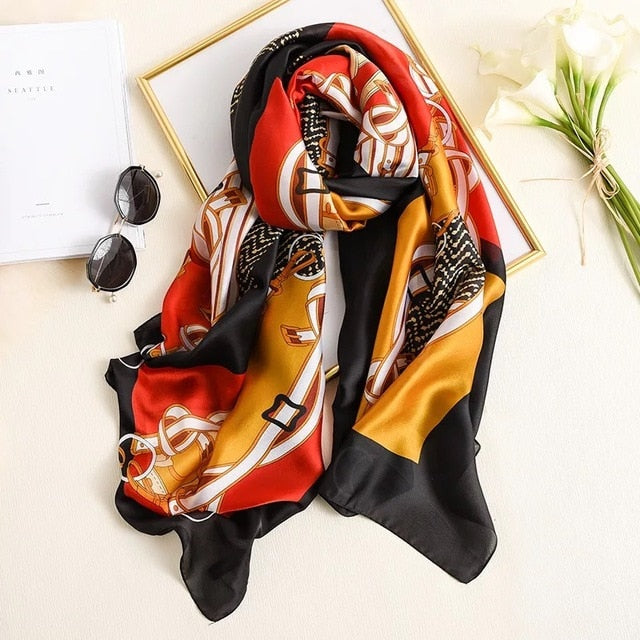 Luxury brand women silk scarves