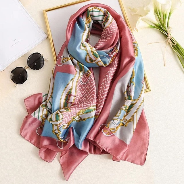 Luxury brand women silk scarves