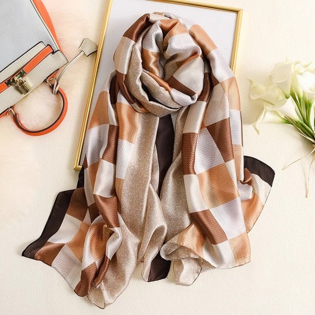 Luxury brand women silk scarves