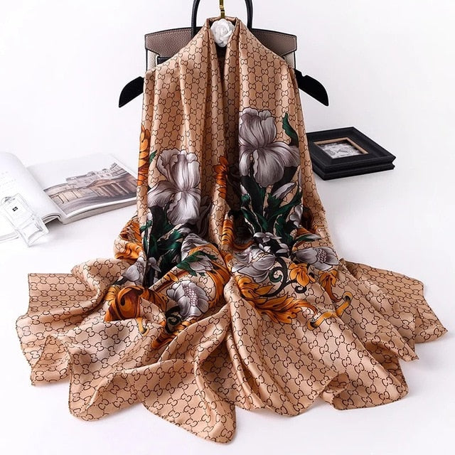 Luxury brand women silk scarves