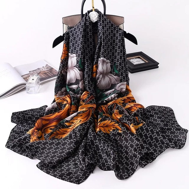 Luxury brand women silk scarves