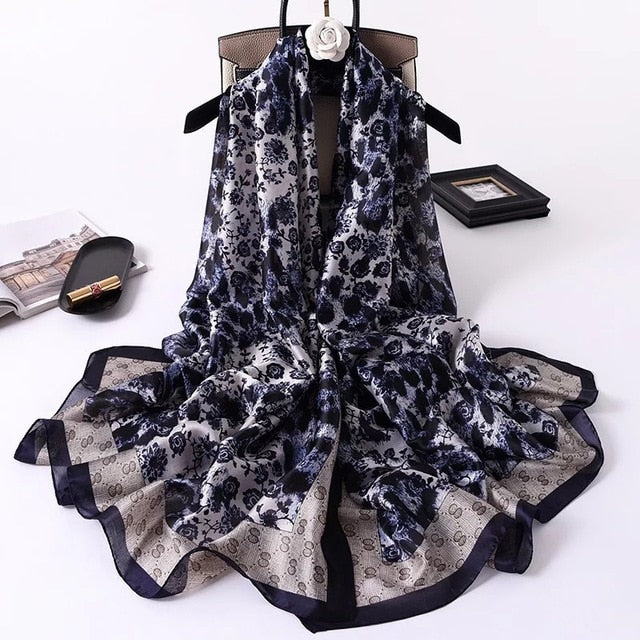 Luxury brand women silk scarves